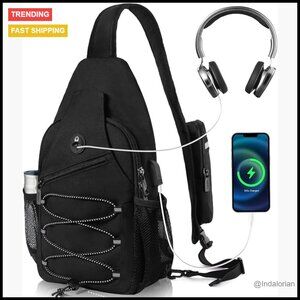 Sling Bag Crossbody Chest Daypack Water Resistant RFID Pocket Modern Utility